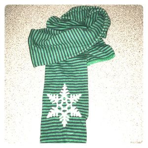 Green/navy almost black blue long winter scarf